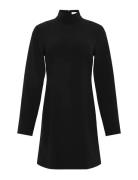 Crepe Ls Turtleneck Mini Dress Calvin Klein Black