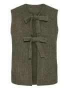 Pcsilly Sl Rev Tie Vest Knit Noos Bc Pieces Brown