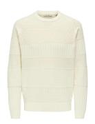 Onsalkan Reg Crew Knit ONLY & SONS Cream