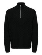 Onsleonard Life Reg 7 Half Zip Knit Cs ONLY & SONS Black
