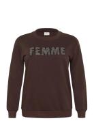 Kcelise Sweatshirt Kaffe Curve Brown