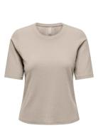 Onpseren On 2/4 Reg Rib Tee Noos Only Play Beige