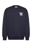 Wwnoel Aa Chest Print Sweatshirt WOOD WOOD Navy