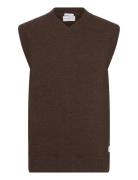 Lambswool V-Neck Slipover Lindbergh Brown