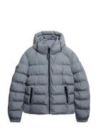 Hooded Sports Puffer Jacket Superdry Grey
