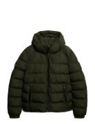 Hooded Sports Puffer Jacket Superdry Khaki