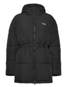 Alba Relaxed Mid Hooded Puffer Jacket FILA Black