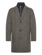 Detachable Collar Lapel Coat Lindbergh Grey