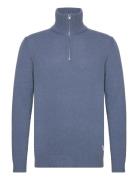 Lambswool Half Zip Knit Over Co Lindbergh Blue