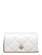 Kira Diamond Quilt Chain Wallet Tory Burch White