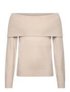 Sweater Knitted Fold Down Lindex Beige