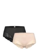 Brief Reg Blenda Cotton W Lace Lindex Beige