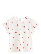 Top Dropped Shoulder Frill Aop Lindex White