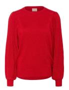 Karegina Pleat Ls Pullover Kaffe Red