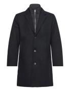Detachable Collar Lapel Coat Lindbergh Black