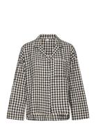 Pyjama Shirt Seersucker Lindex Black