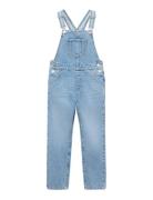 Long Denim Dungarees Mango Blue