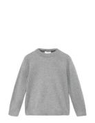 Knitted Sweater With Ribbed Details Mango Grey