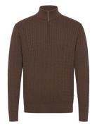 1/2 Zip Cable Knit Lindbergh Brown