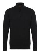 1/2 Zip Cable Knit Lindbergh Black