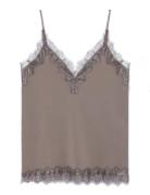 Rwbillie Sl Lace Strap Top Rosemunde Brown
