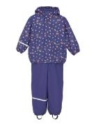 Rainwear Set - Aop, W. Fleece CeLaVi Blue
