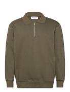 Sweat Polo With Zip L/S Lindbergh Green