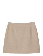 Short Wool Blend Skirt Lexington Clothing Beige