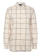 Casual Organic Cotton Check Flannel Shirt Lexington Clothing Cream