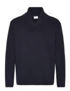 Shawl Collar Rib Knit Lindbergh Navy