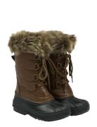 Winter Boot Rubber W. Fake Fur Mikk-line Brown
