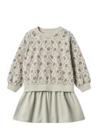 Sweat Dress L/S Maggie Wheat Green