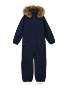 Coverall W. Fake Fur Color Kids Navy