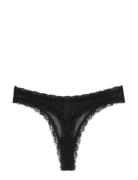 Mesh Lace Trim Thong Understatement Underwear Black