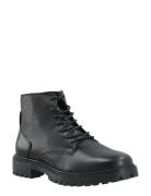 Biagina Lace Up Boot Smooth Leather Bianco Black