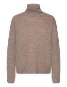 Merino Knit Rollneck A-View Brown