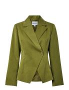 Pcfalka Ls Fittet Pinstriped Blazer D2D Pieces Green