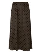 Pcjytta Hw Ankle Satin Skirt Wvn D2D Pieces Brown