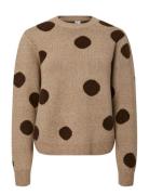 Pcosla Ls O-Neck Knit Pullover D2D Pieces Beige