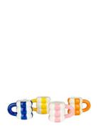 Sæt Med 4 Kaffekopper I Keramiske Flydere Balvi Patterned