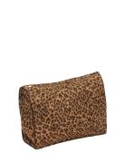 Leopard Quilted Wash Bag Anna + Nina Brown