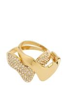 Connect 2-In-1 Set Crystal Rings Gold-Plated Pilgrim Gold