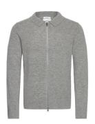 Lambswool L/S Cardigan With 2-Way Z Lindbergh Grey