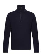 Lambswool Half Zip Knit Over Co Lindbergh Navy
