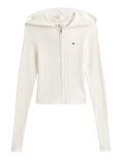 Tjw Essential Zipper Hood Cardi Tommy Jeans Cream
