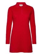 Aop Jacquard Ls Polo Dress Calvin Klein Jeans Red