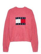 Tjw Melange Flag Sweater Rib Ext Tommy Jeans Pink