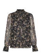 Amelia Hallie Tie Nk Blouse French Connection Black