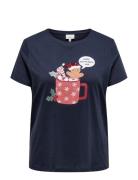 Carxmas Holiday O-Neck Ss Reg Tee Jrs ONLY Carmakoma Navy
