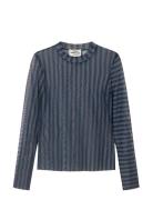 My Mesh Mia Top Aop Mads Nørgaard Blue